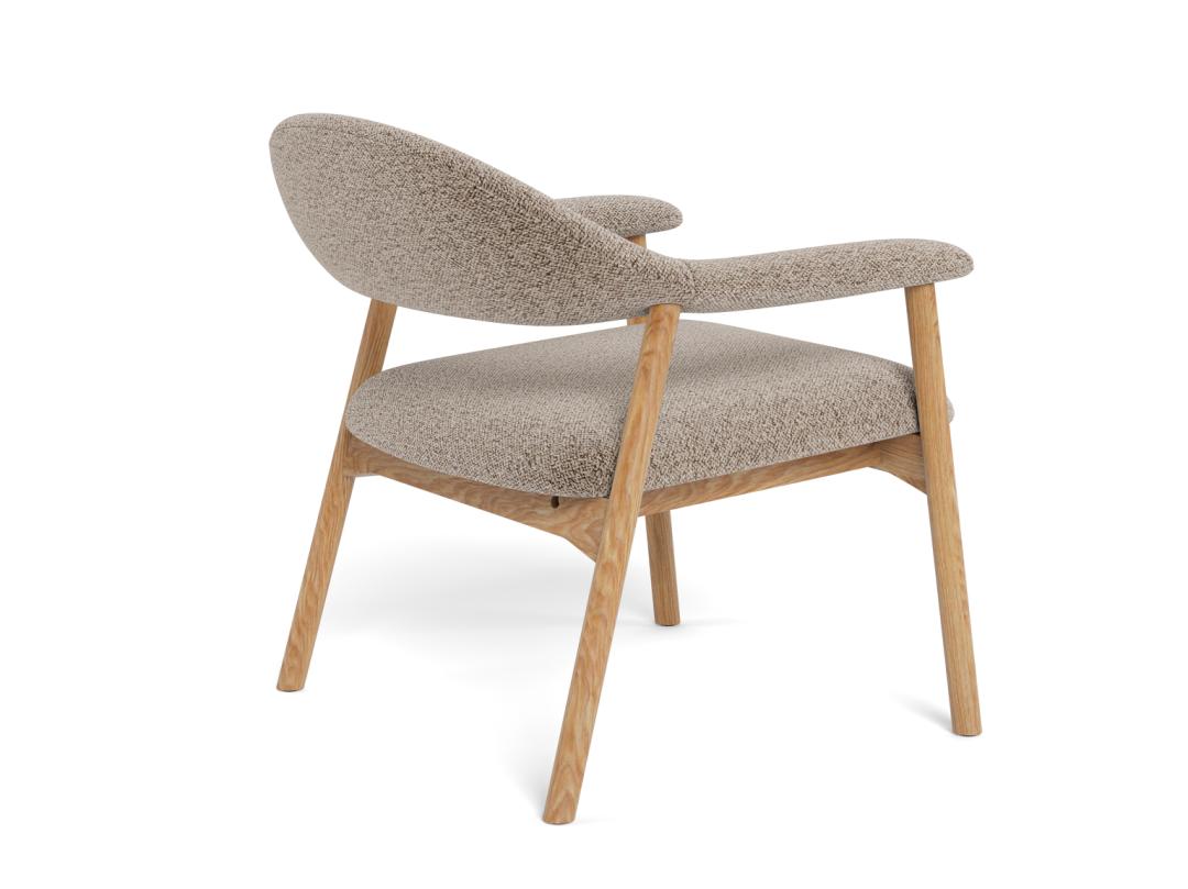 Fauteuil Gerado Eikenhout en Bouclé, kleur Beige
