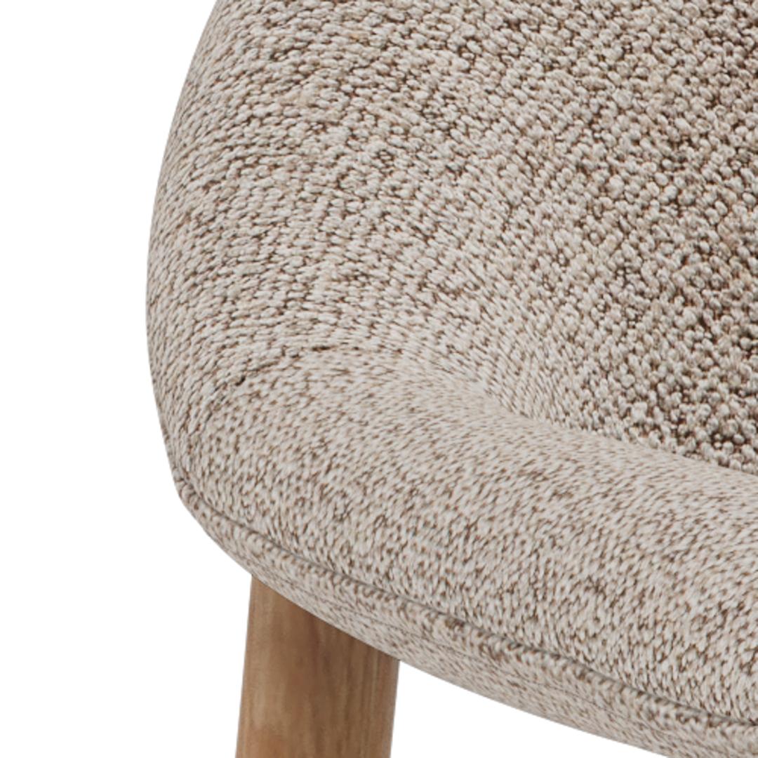 Fauteuil Gerado Eikenhout en Bouclé, kleur Beige