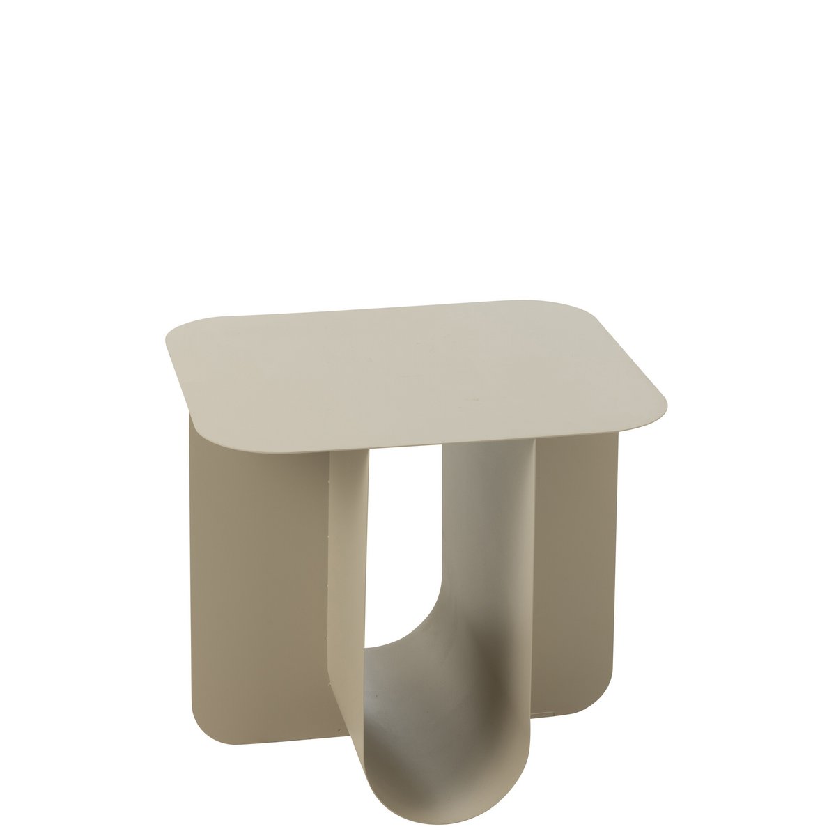 J-Line Bijzettafel Vierkant Metaal Beige
