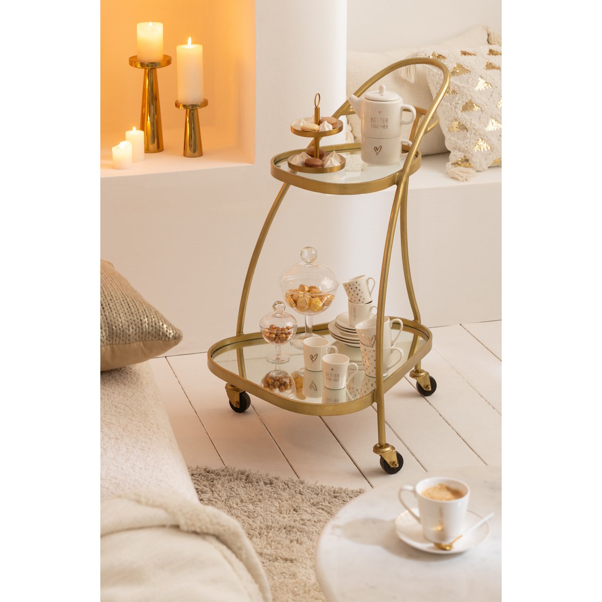 J-Line kaarshouders Stainless - metaal - goud