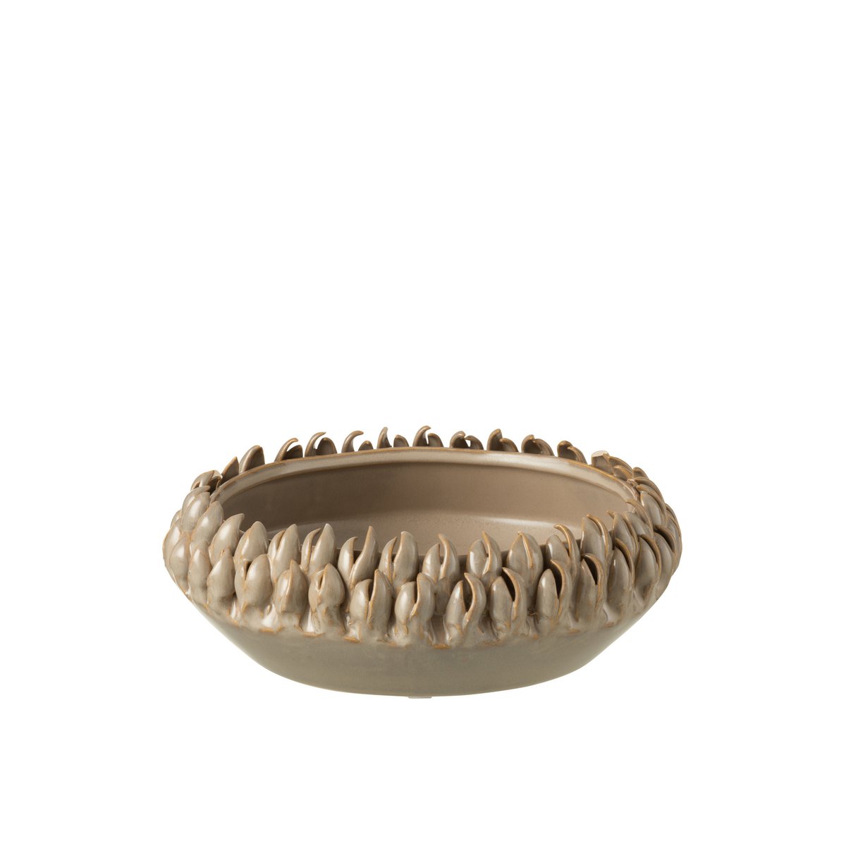 J-Line schaal Ibiza - keramiek - grijs  - small - Ø 23.00 cm