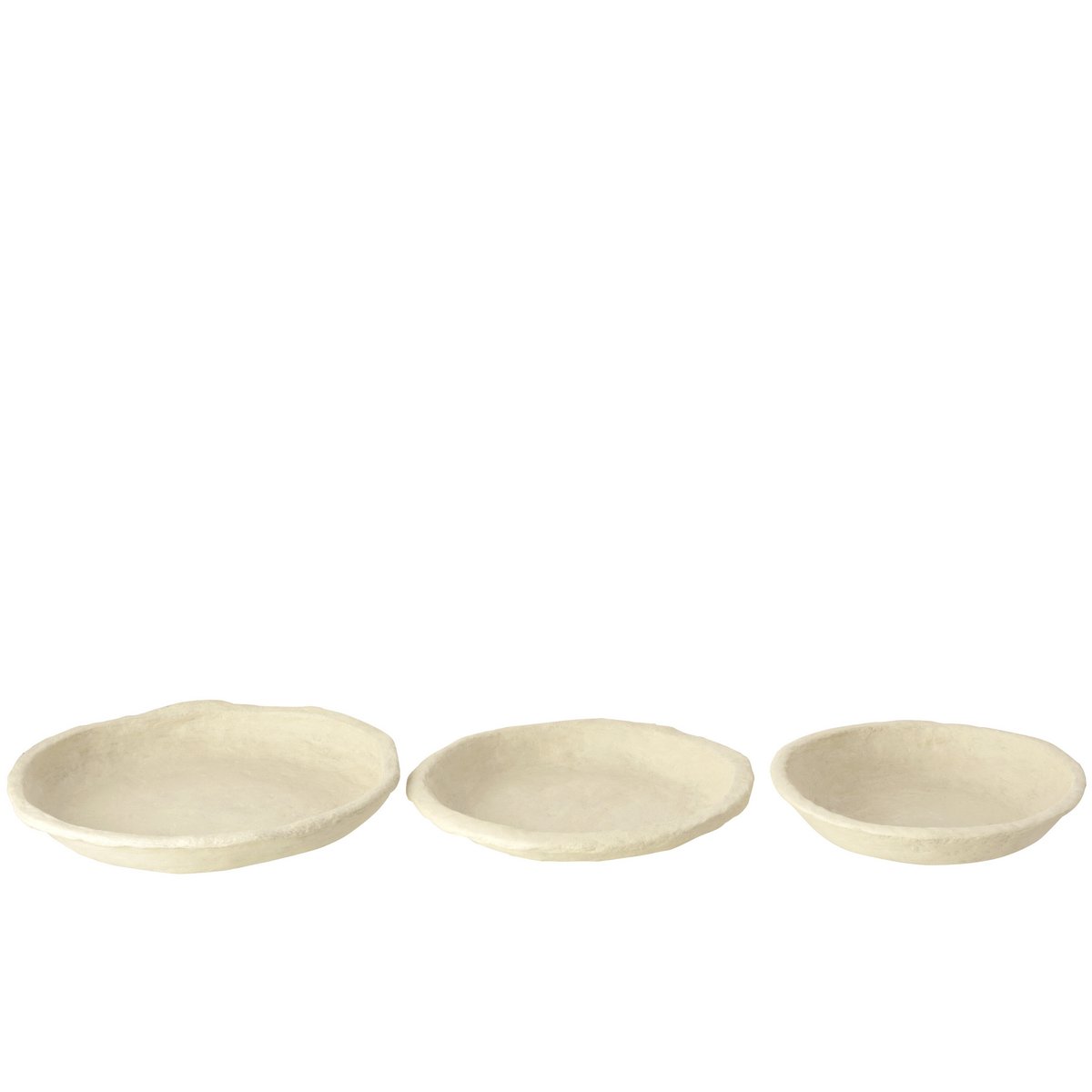J-Line Set Van 3 Schalen Chad Papier Mache Wit