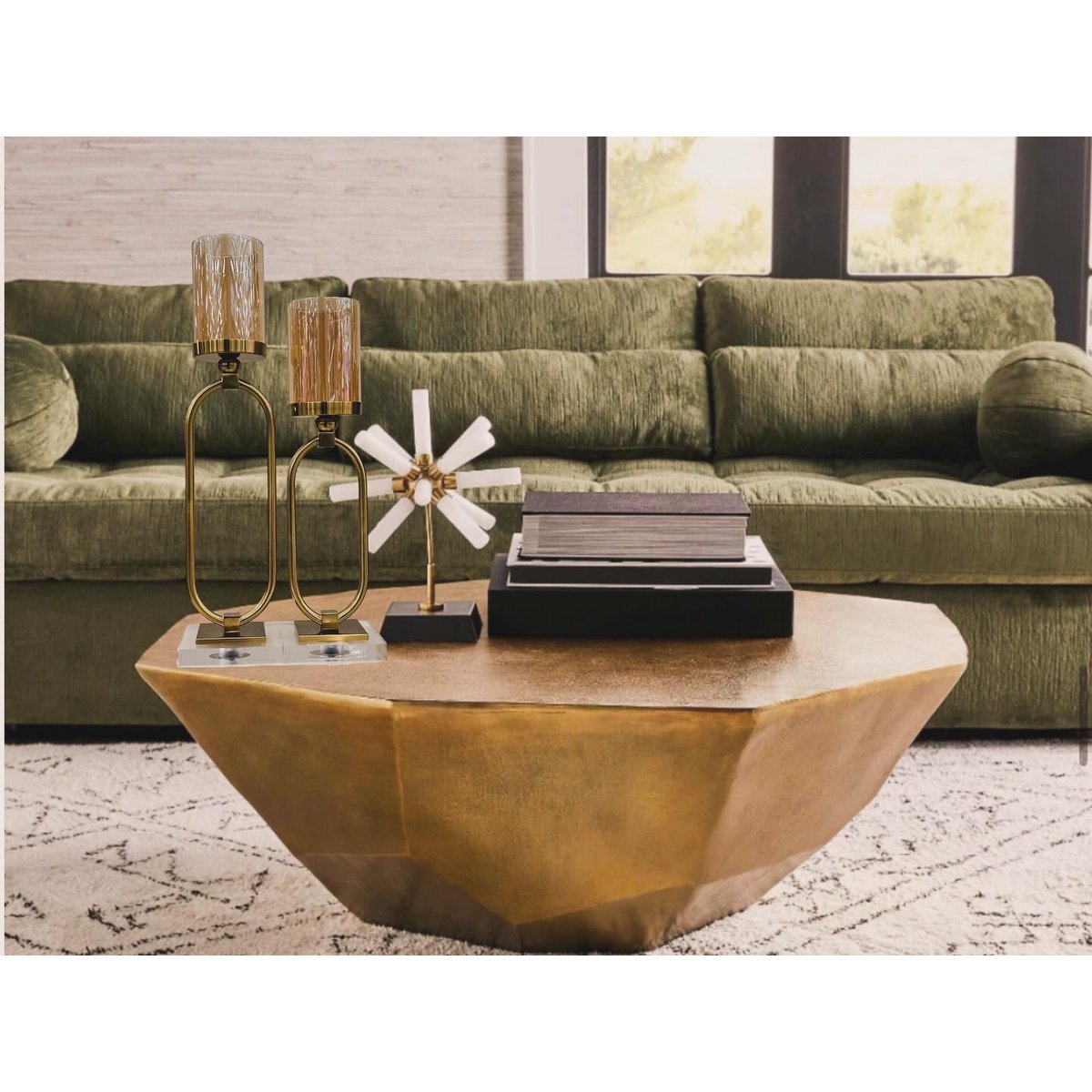 KANDELAAR | GLAS | GOUD | Groot L