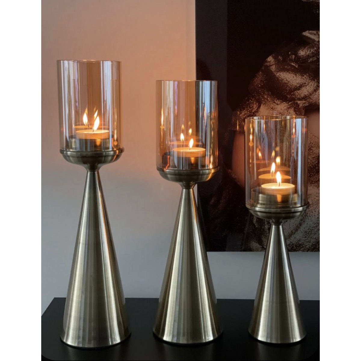 KANDELAAR | GLAS | GOUD L Hoog-50CM