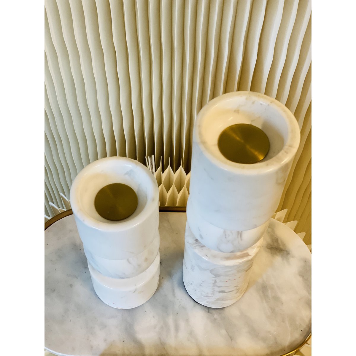 KANDELAAR | MARBLE | WHITE S H19.5cm*W8cm D 8cm