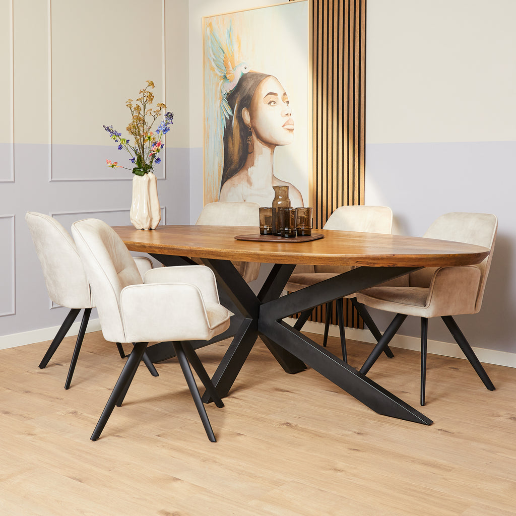 Eetkamerstoel Nova | Champagne (set of 2)
