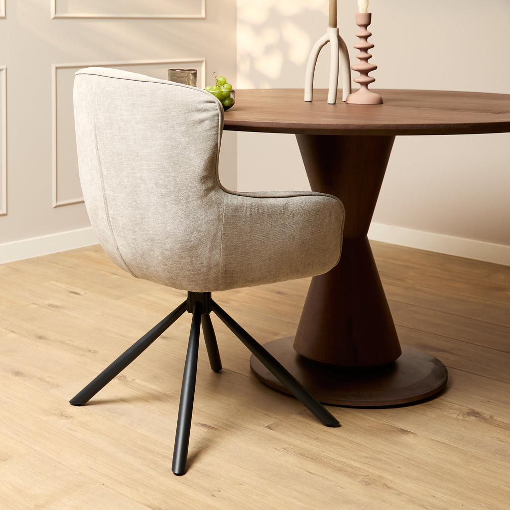 Eetkamerstoel Hanna | Beige | Met armleuning (set of 2)