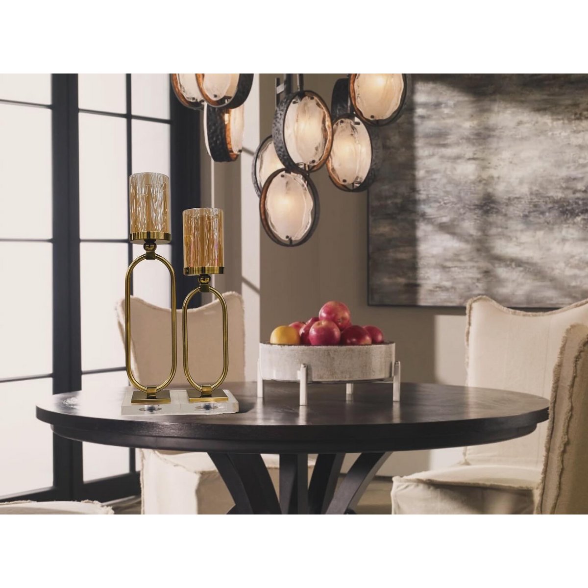 KANDELAAR | GLAS | GOUD | Groot L