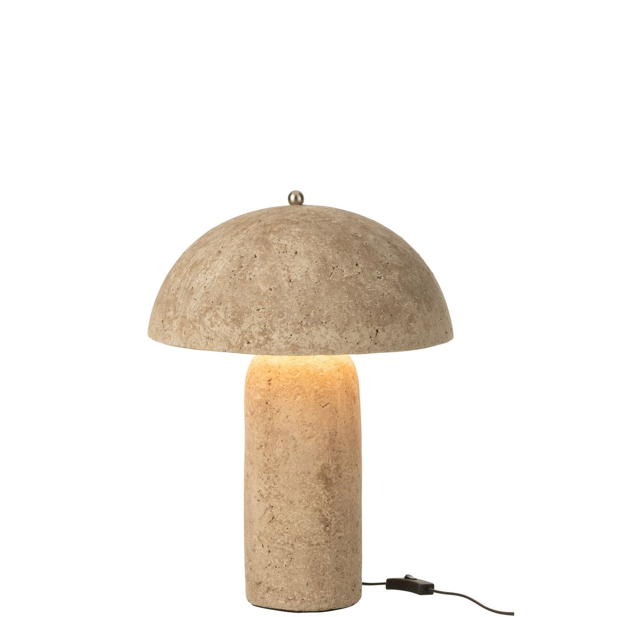 J-Line Tafellamp Paddenstoel Papier Mache Beige