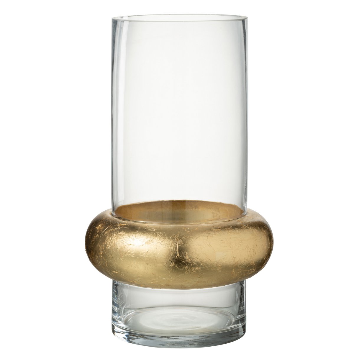J-Line  vaas Cylinder Ring Laag - glas - transparant - large