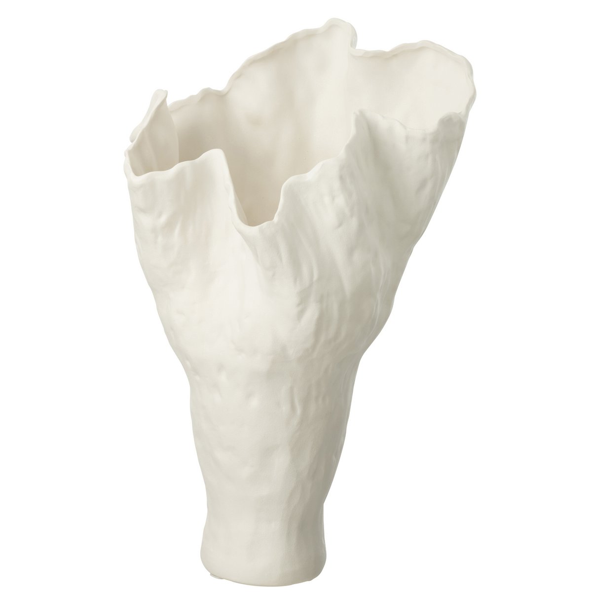 J-Line vaas Corolla Smal - keramiek - wit - 55 cm hoog