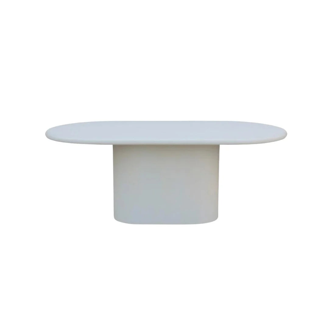 ORGANIC Silk Gloss Eettafel Ovaal Wit