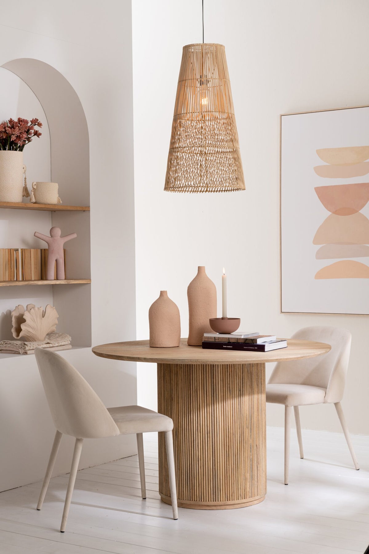 Eettafel Vincent Mangohout Naturel – Ø120 cm