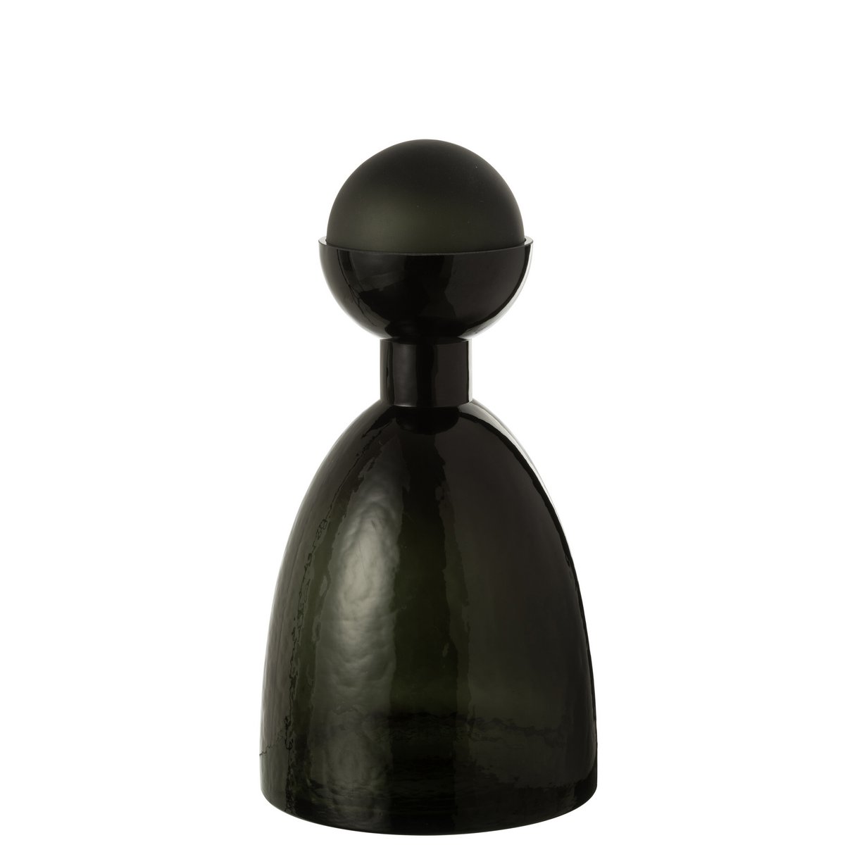 J-Line Vaas Fles+Dop Adria Glas Donkergroen Medium