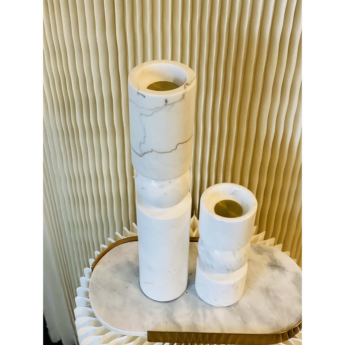 KANDELAAR | MARBLE | WHITE L