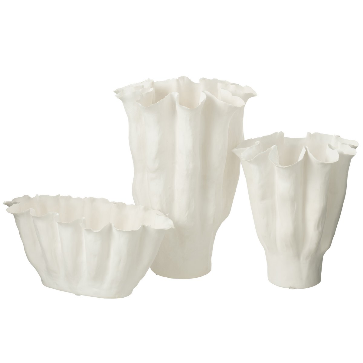 J-Line vaas Calyx - keramiek - wit - large -