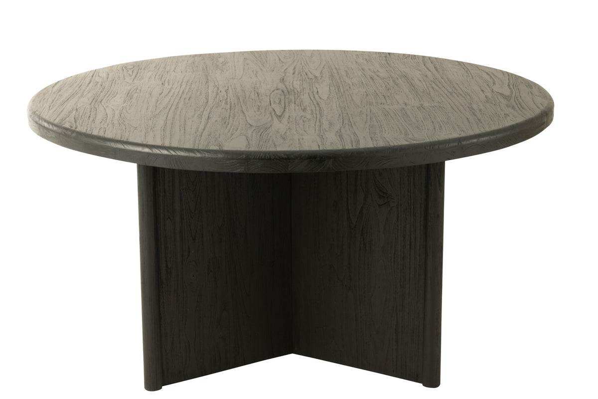 Ronde Eettafel Teakhout Zwart – Ø150 cm