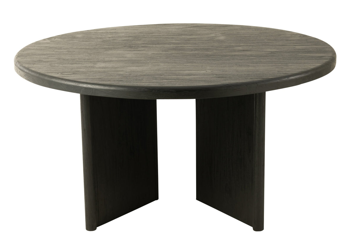 Ronde Eettafel Teakhout Zwart – Ø150 cm