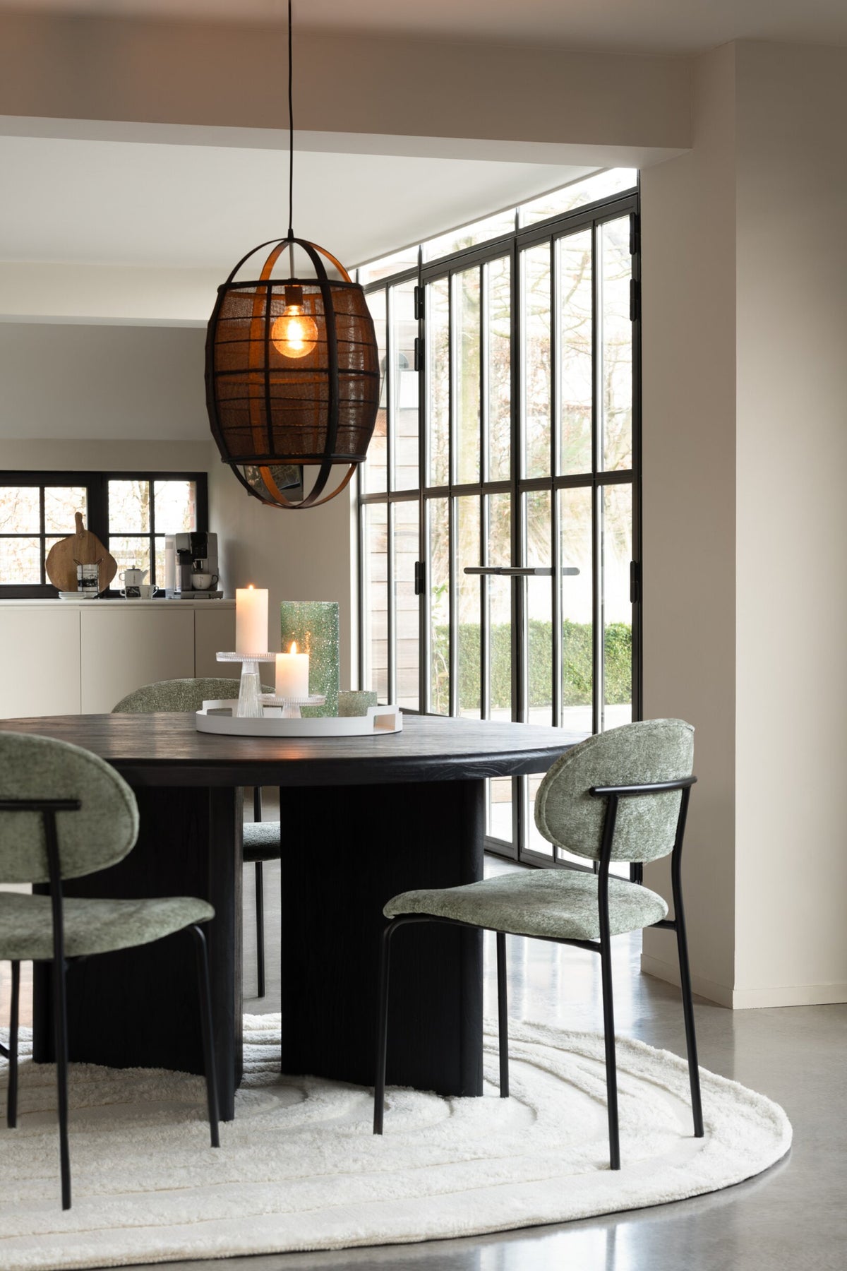 Ronde Eettafel Teakhout Zwart – Ø150 cm
