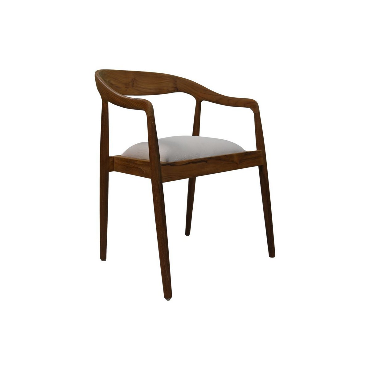 HSM Collection-Eetkamerstoel Wifera + zitting-55x41x78-Naturel/Wit-Teak/Stof