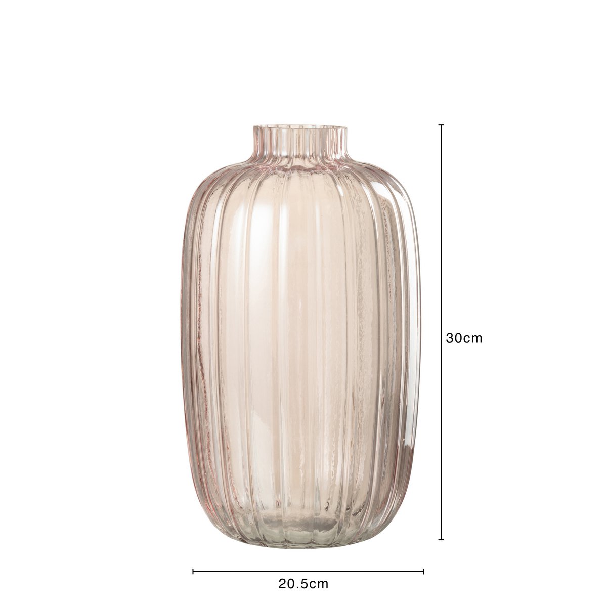 J-Line Vaas Strepen - glas - roze - large