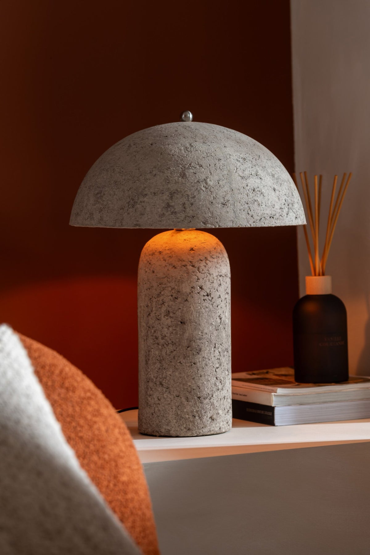 Tafellamp Mushroom Papier-maché Beige