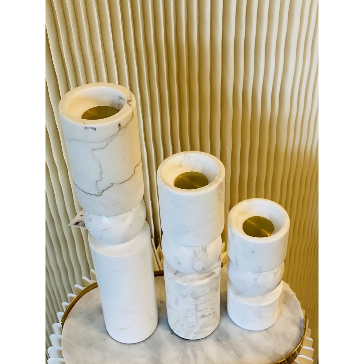 KANDELAAR | MARBLE | WHITE L