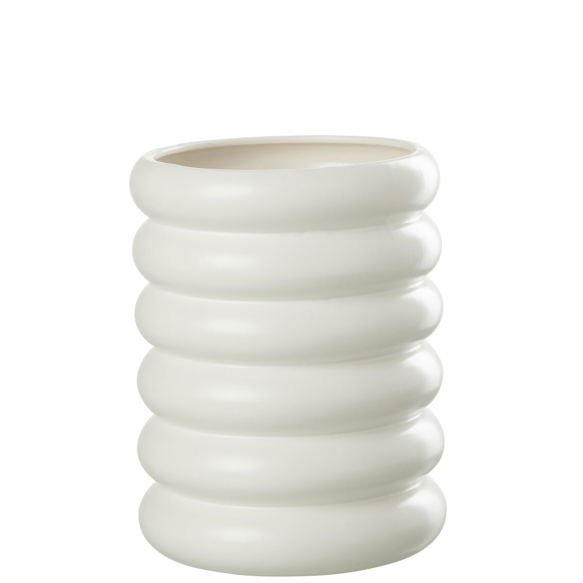J-Line bloempot Boeien - porselein - wit - large - Ø 20.00 cm