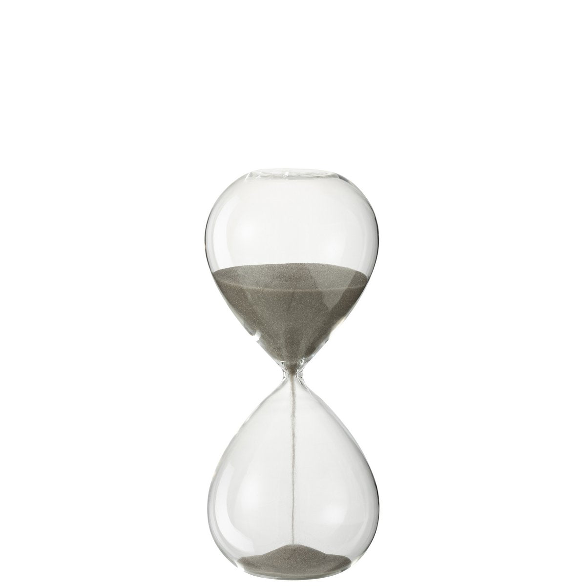 J-Line Zandloper Deco Glas/Zand Grijs Medium