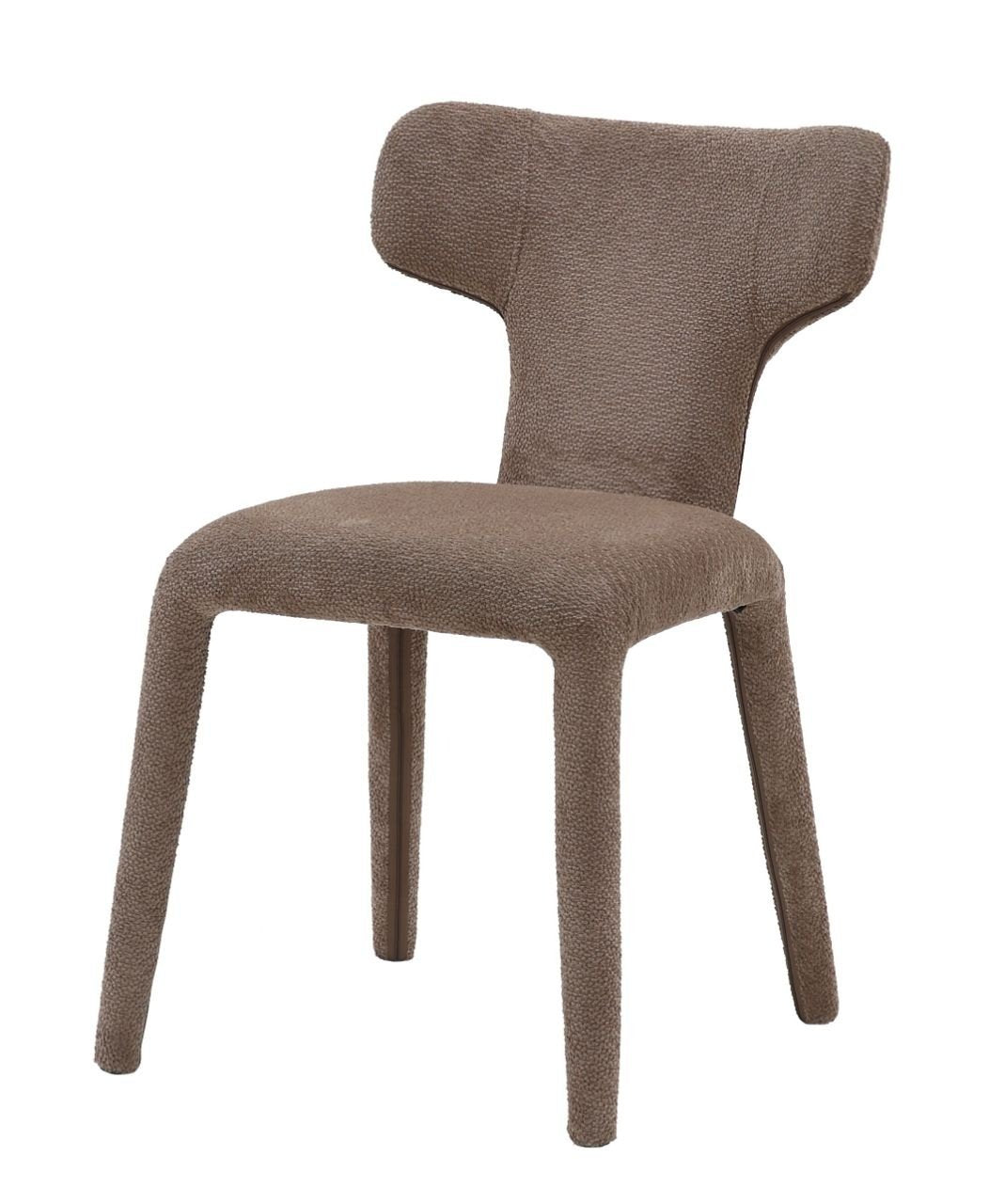 Japandi eetkamerstoel bruin volledig gestoffeerd – minimalistisch design met comfortabele zit