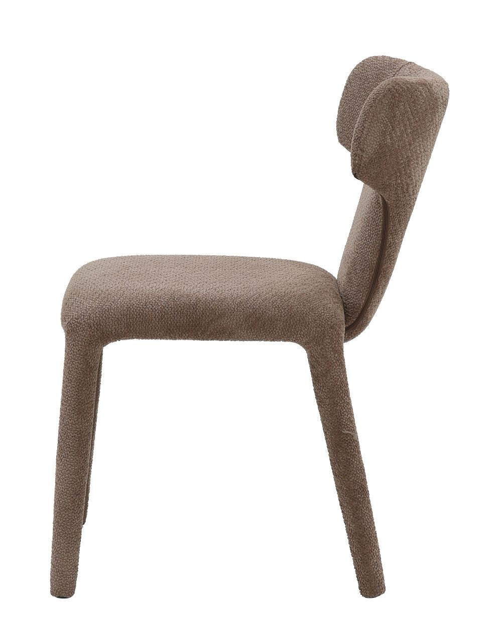 Japandi eetkamerstoel bruin volledig gestoffeerd – minimalistisch design met comfortabele zit