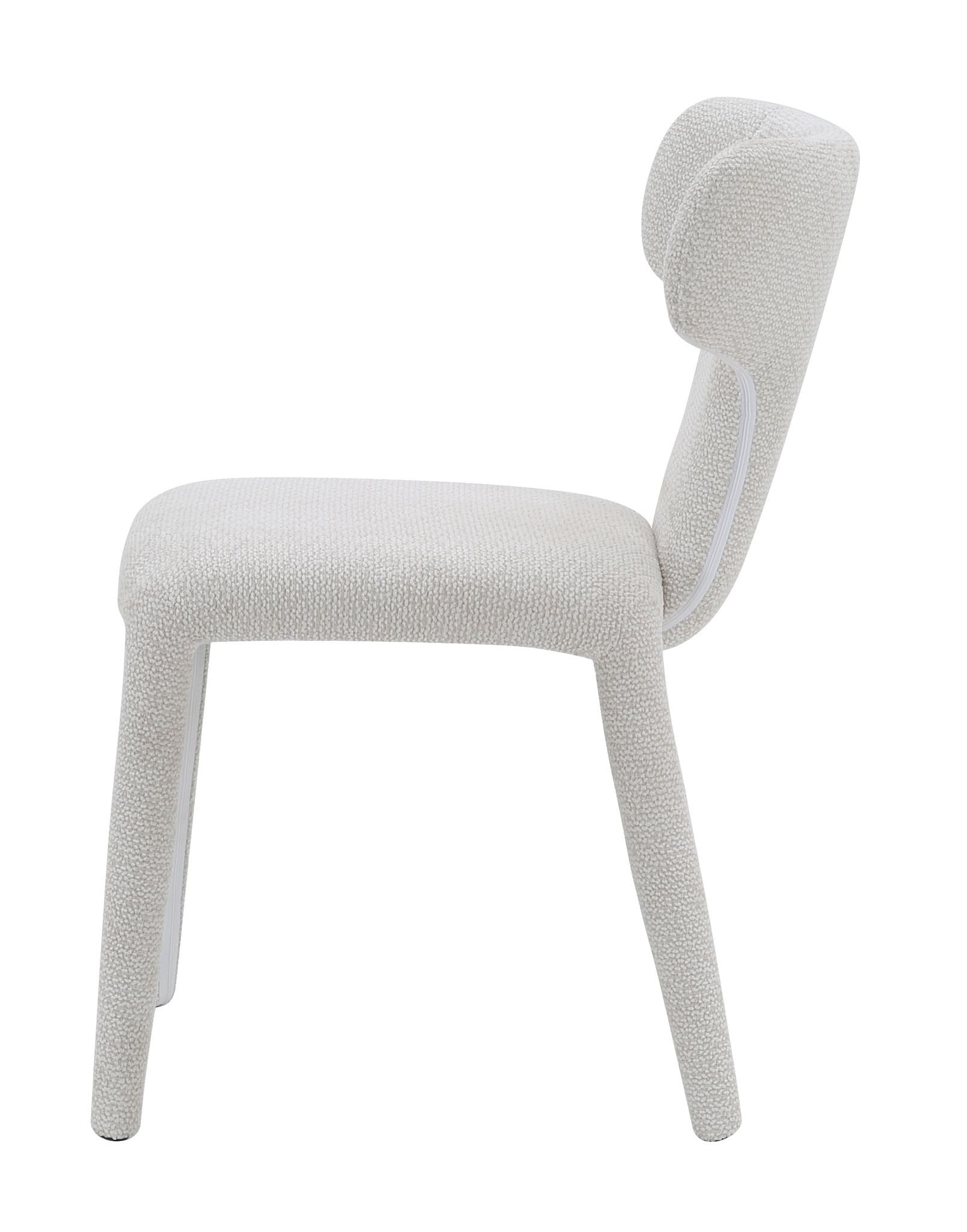 Japandi eetkamerstoel wit volledig gestoffeerd – minimalistisch design met comfortabele zit