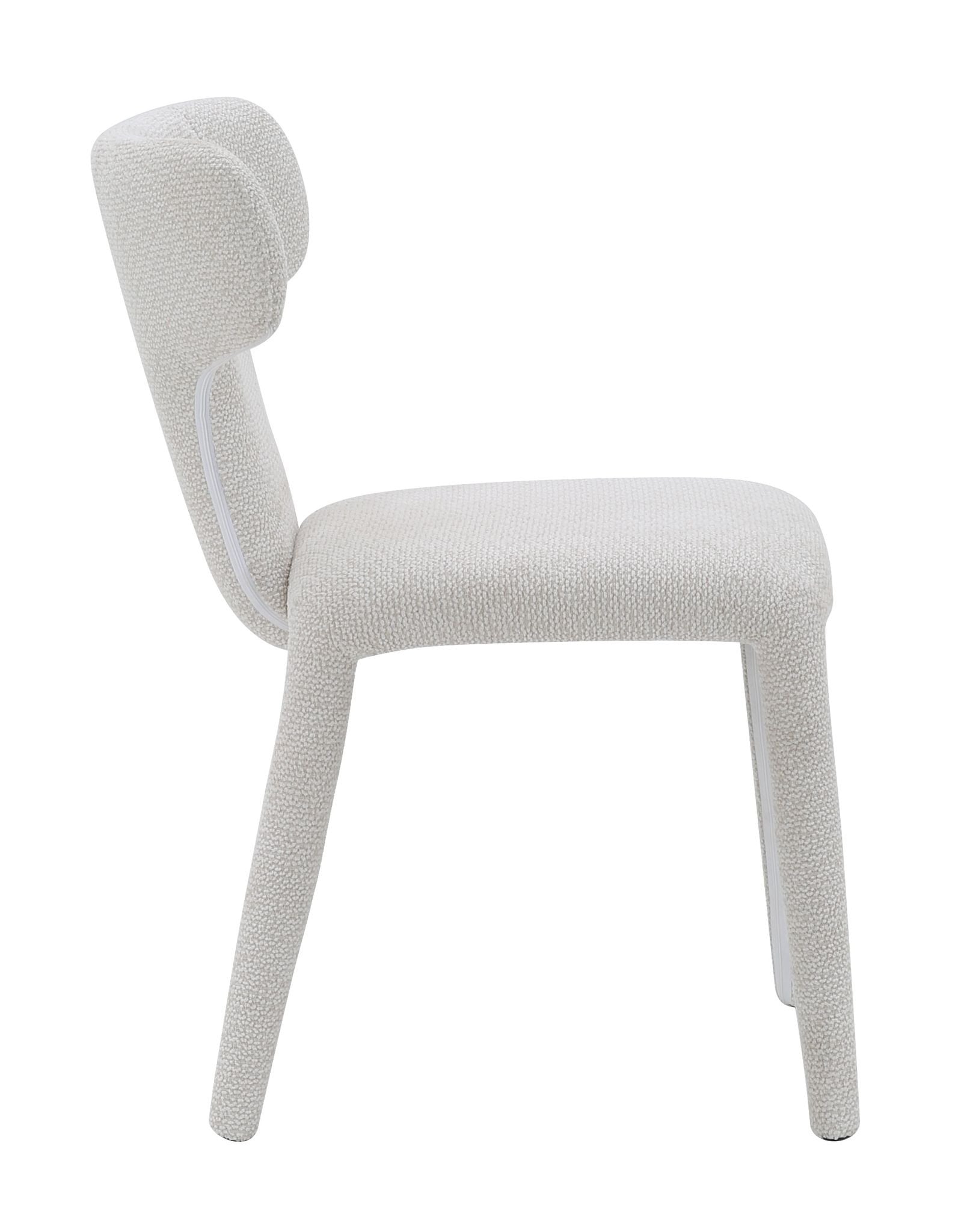 Japandi eetkamerstoel wit volledig gestoffeerd – minimalistisch design met comfortabele zit