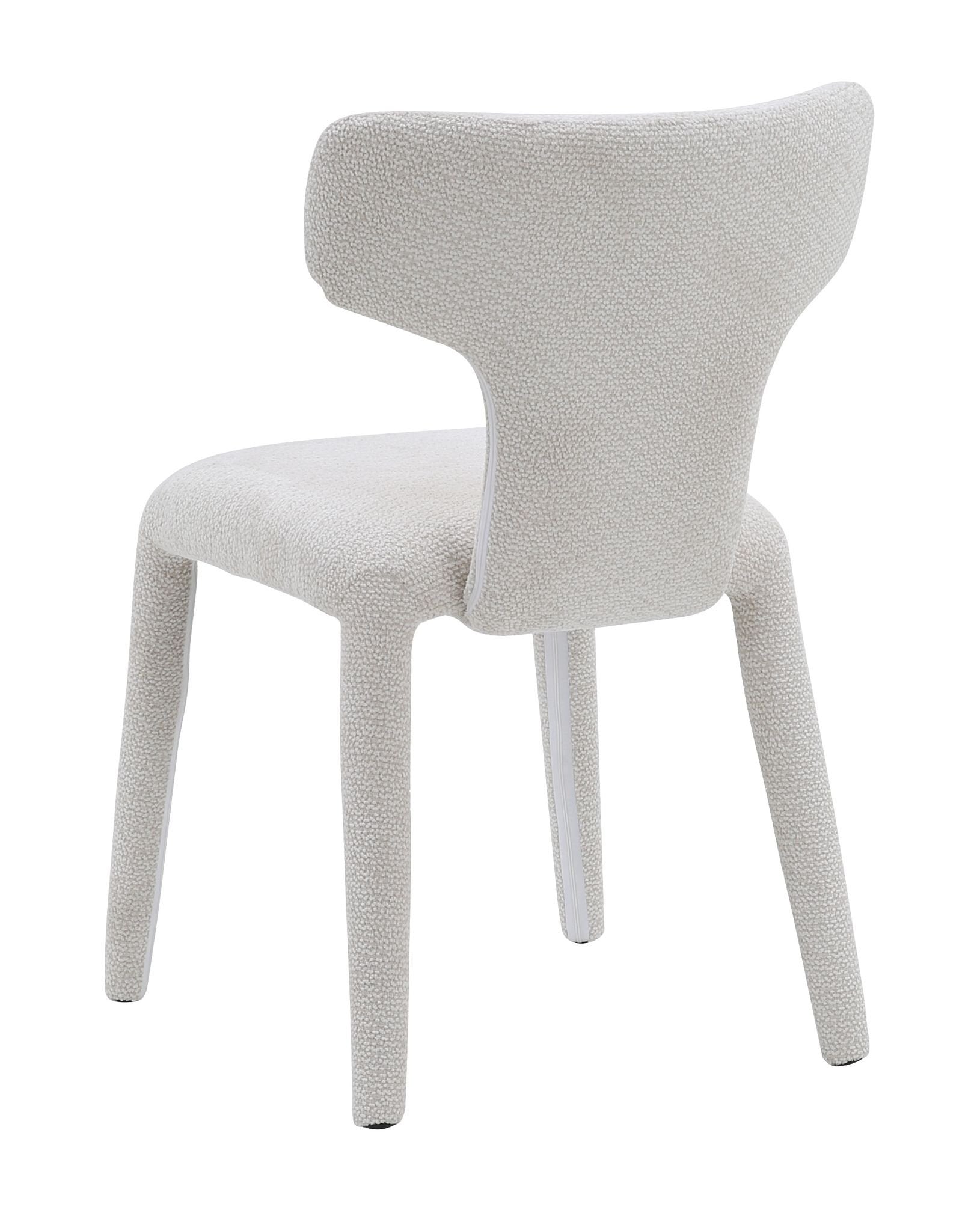 Japandi eetkamerstoel wit volledig gestoffeerd – minimalistisch design met comfortabele zit