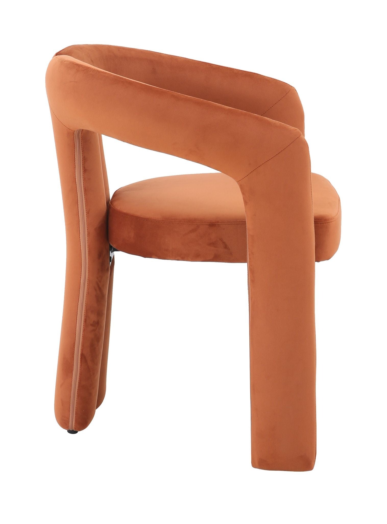 Oranje eetkamerstoel met armleuning Niru - Terracotta velvet eetkamerstoel