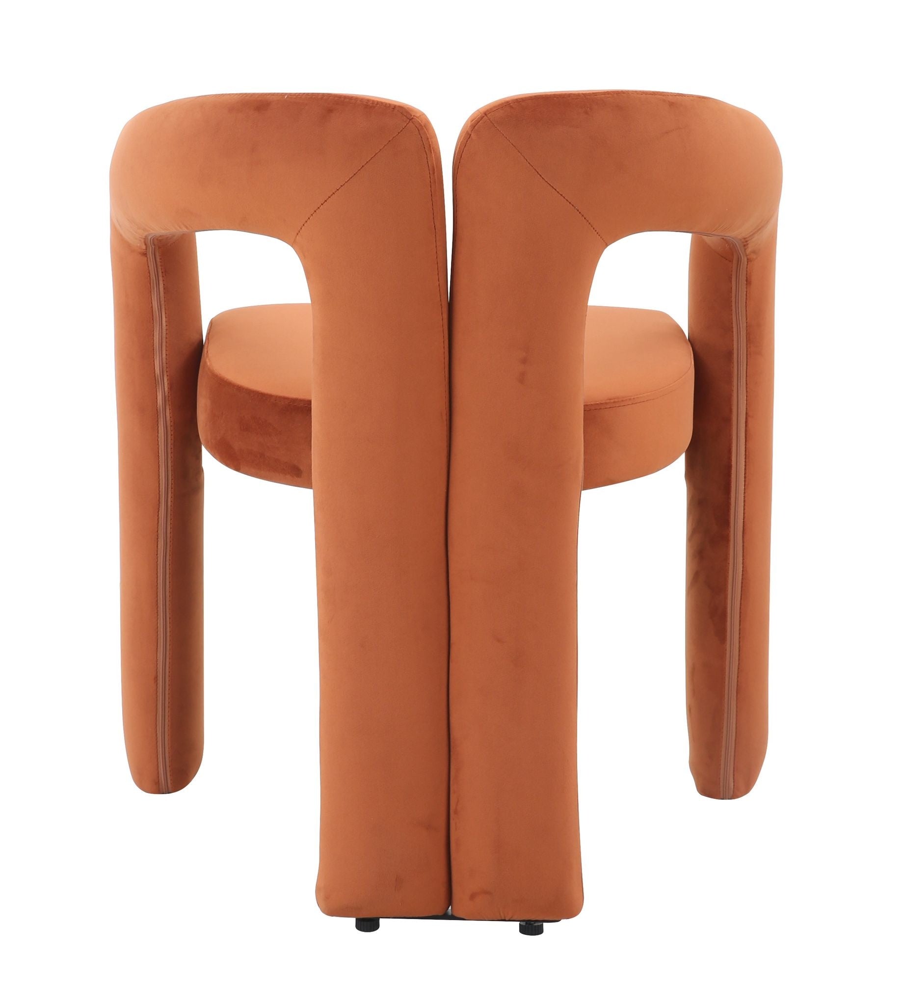 Oranje eetkamerstoel met armleuning Niru - Terracotta velvet eetkamerstoel