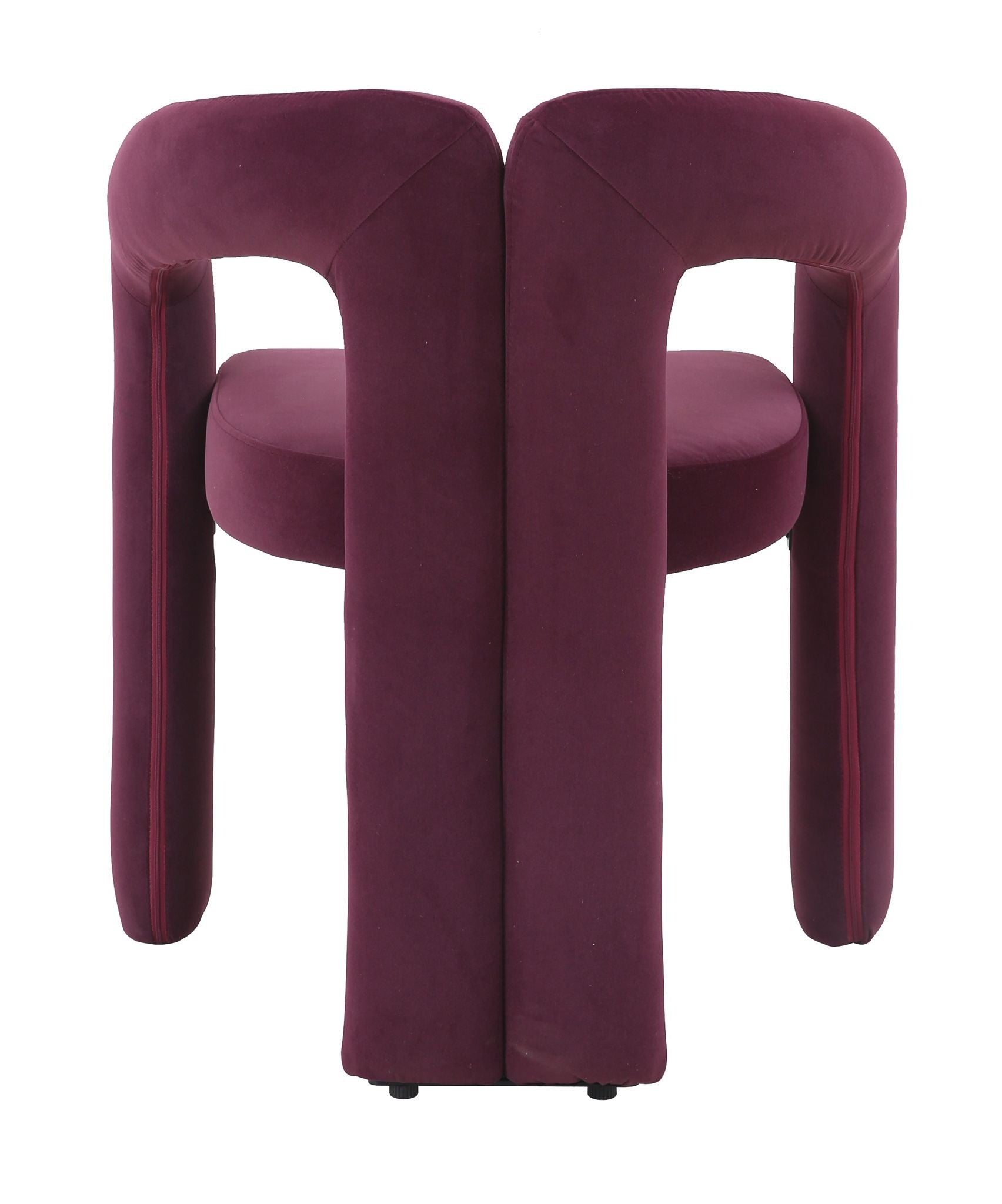 Bordeauxrode eetkamerstoel met armleuning Niru - Velvet eetkamerstoel - Aubergine eetkamerstoel