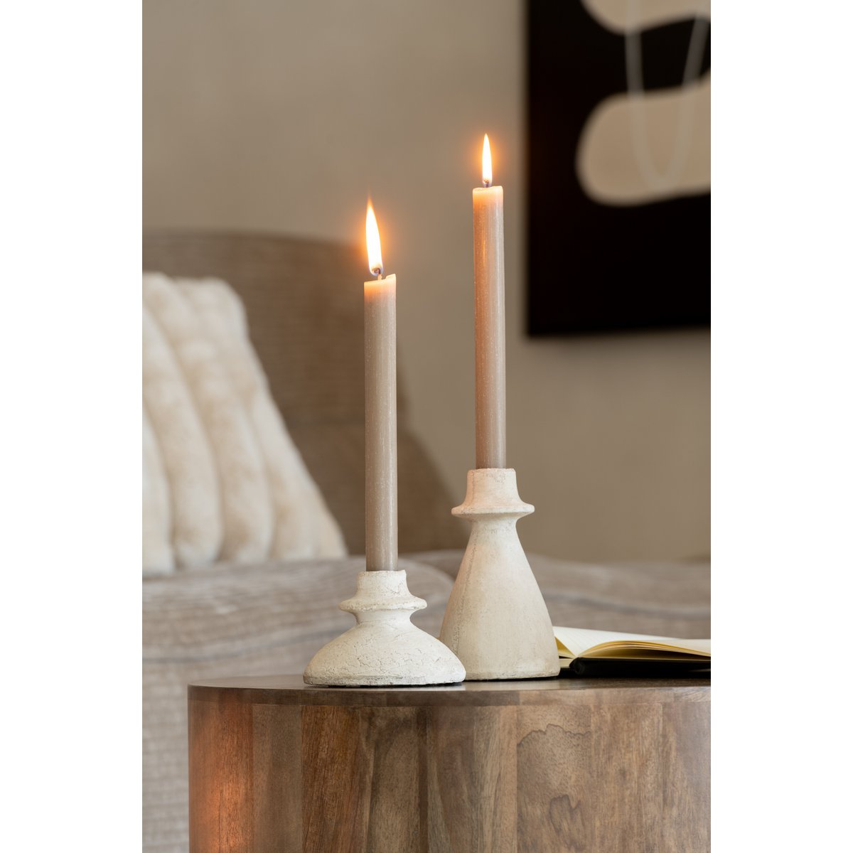 J-Line Set Van 3 Kandelaars Agora Terra Beige