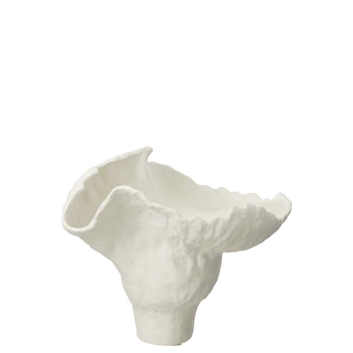 J-Line Vaas Corolla Breed Keramiek Wit