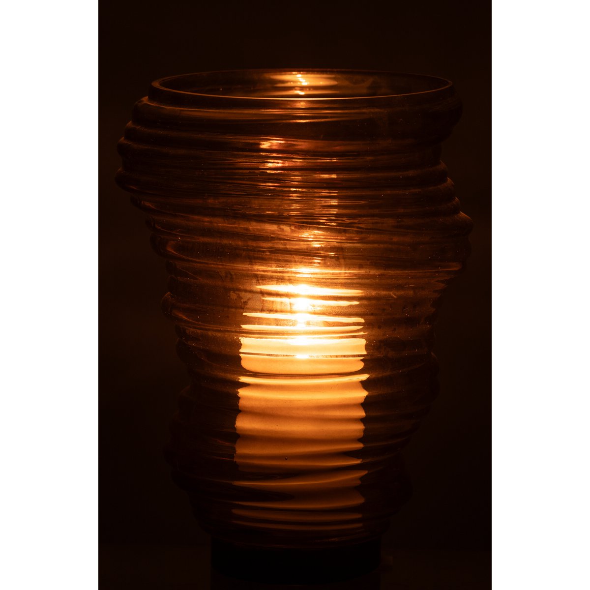 J-Line Vaas Tornado Glas Grijs Large
