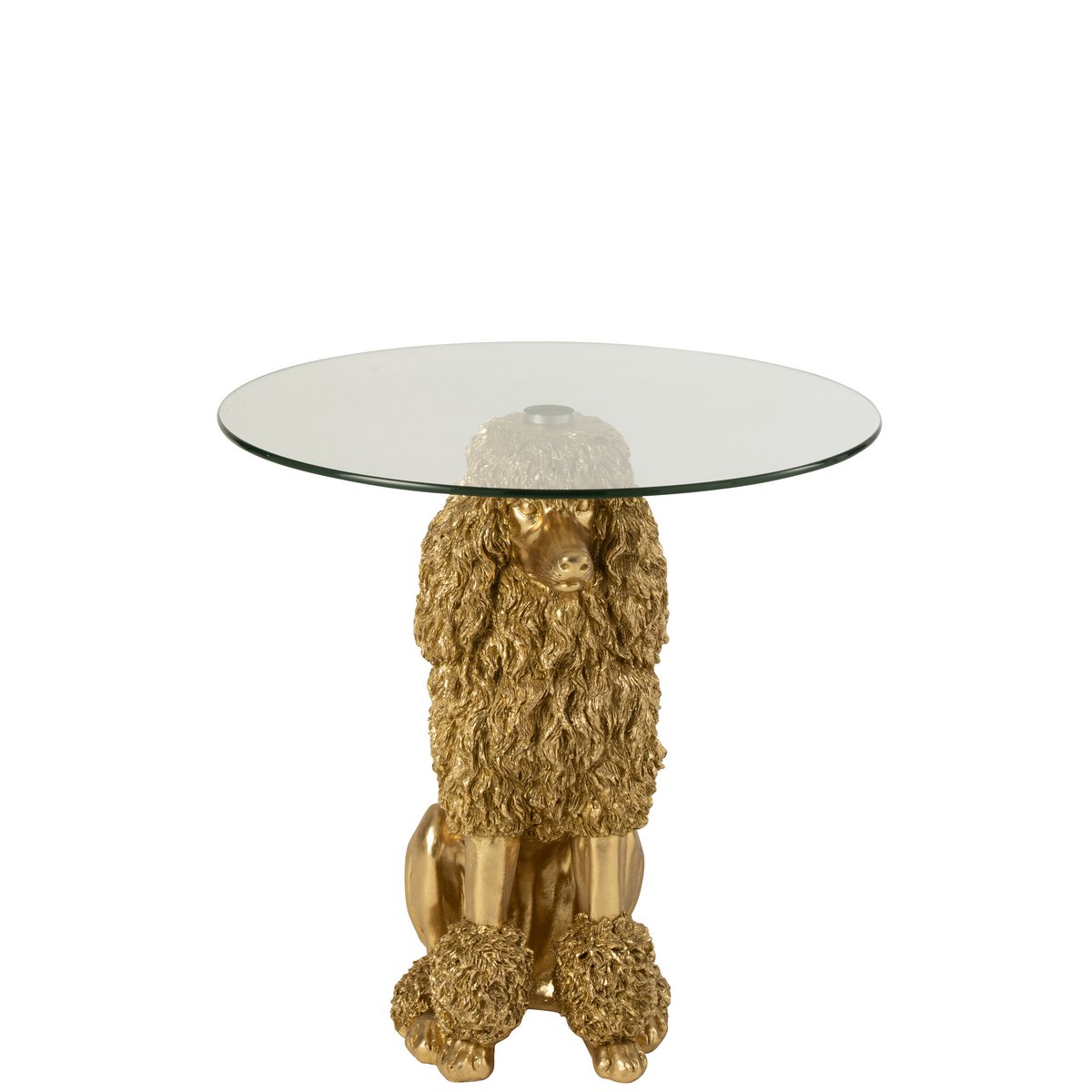 J-Line bijzettafel Poedel Rond - polyresin - goud