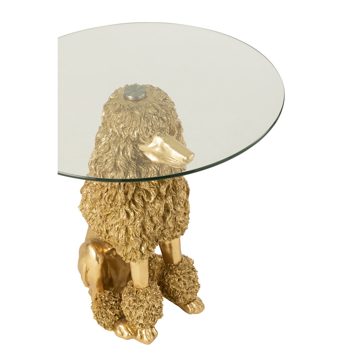 J-Line bijzettafel Poedel Rond - polyresin - goud