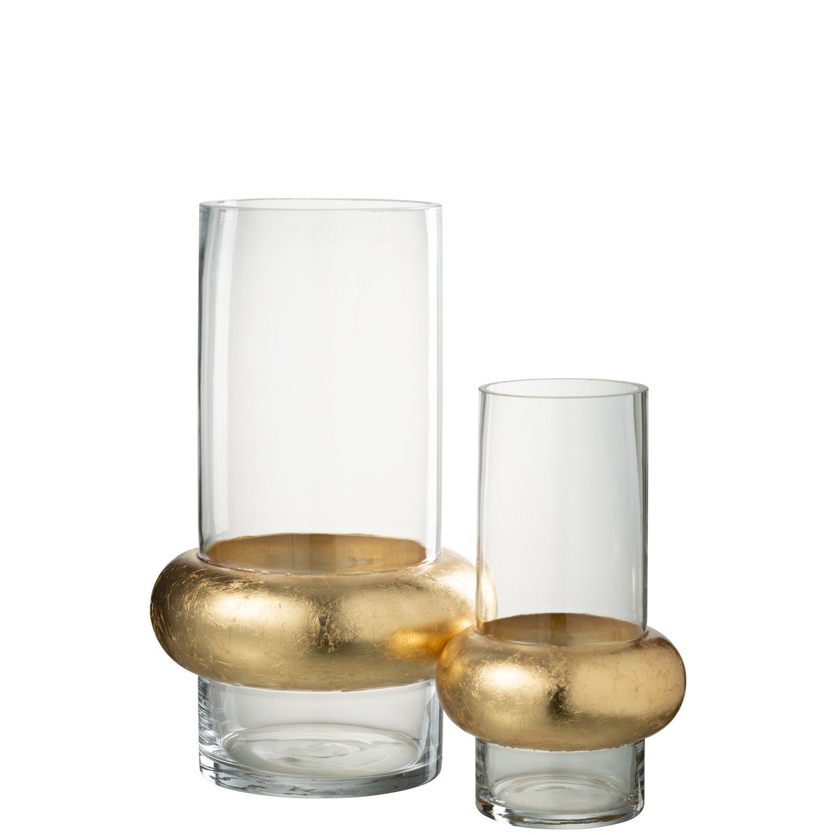 J-Line  vaas Cylinder Ring Laag - glas - transparant - large