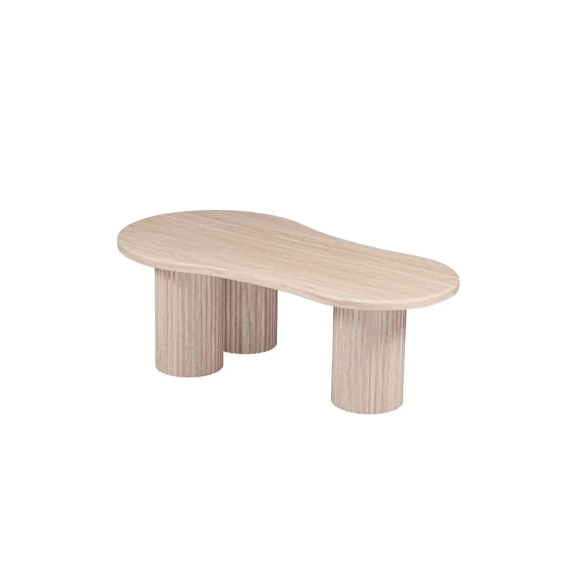 Flintstone Curve Salontafel – Marmeren Blad (130x70x45 cm)