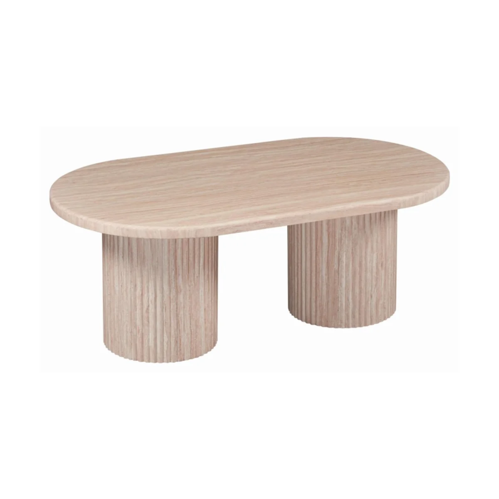 Flintstone Salontafel – Ovaal Marmeren Blad (130x70x45 cm)