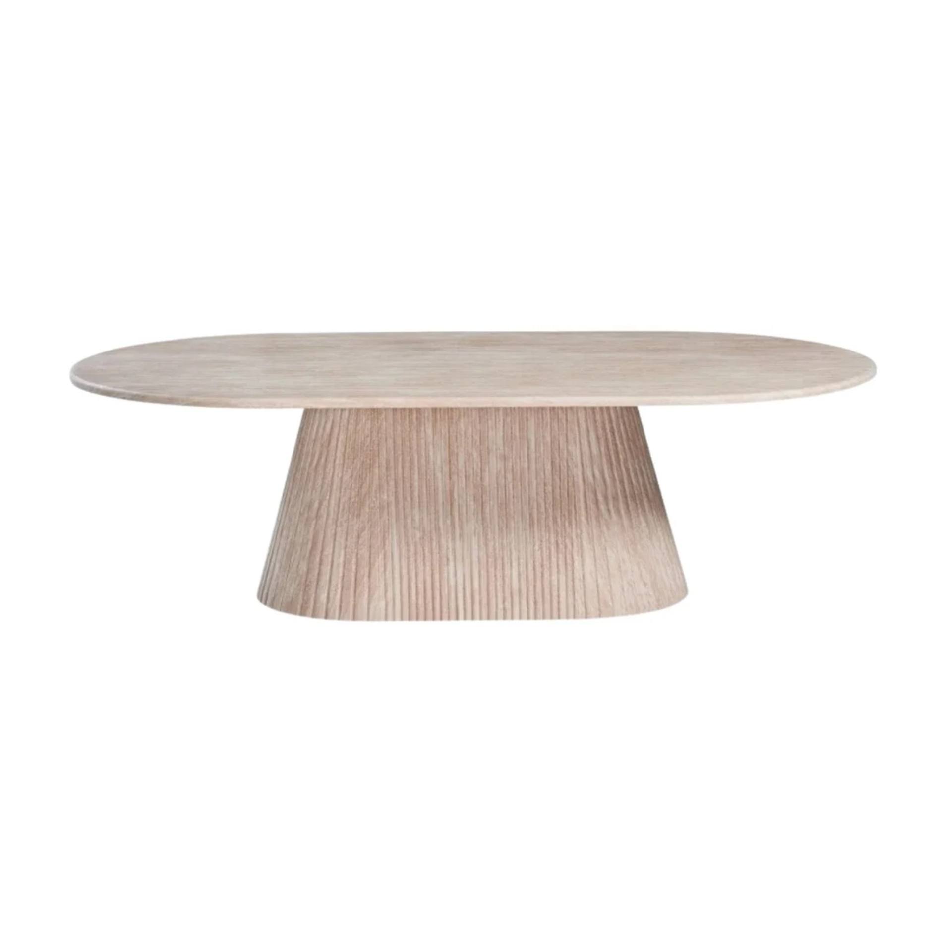 Salontafel Kimberly – Ovaal met Flintstone Kunstmarmeren Blad (130x70x45 cm)