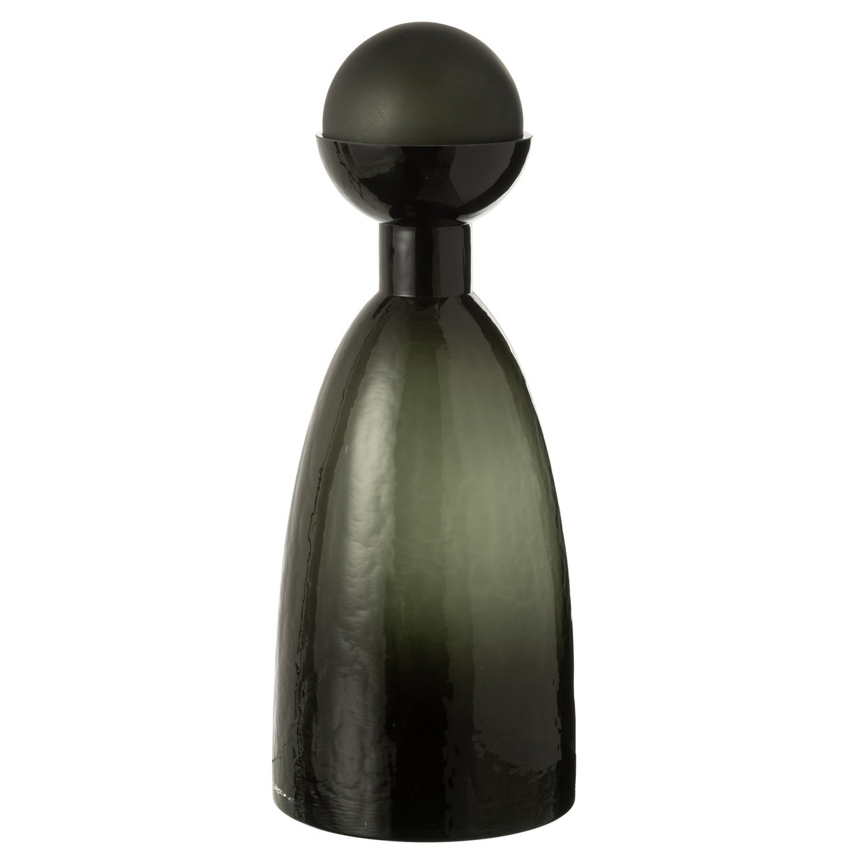 J-Line Vaas Fles+Dop Adria Glas Donkergroen Large