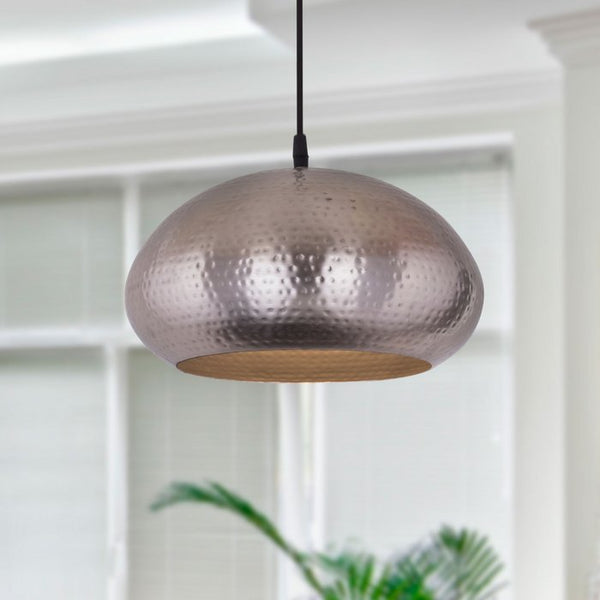 Hanglamp/Plafondlamp eettafel halfrond | Metalen Zilver | Vintage
