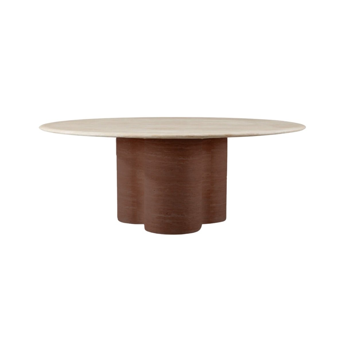 🍂 OSLO Brown – Ovale Eettafel 180x90 cm met Flintstone Faux Marble Blad