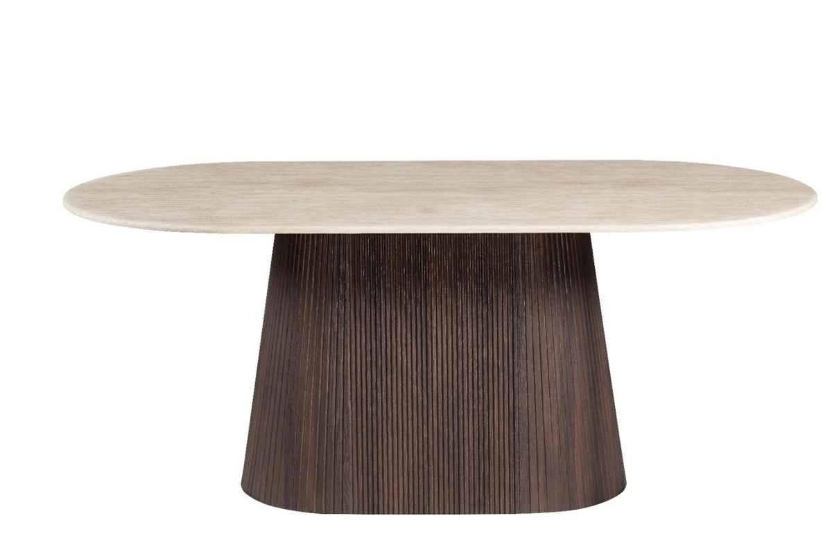 KIMBERLY BROWN DT OVAL 160X90X75 FLINTSTONE FAUX MARBLE TOP